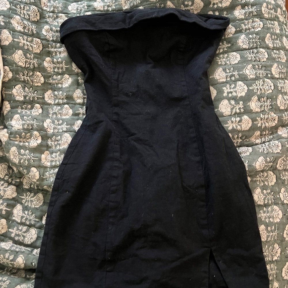 Princess Polly Black Strapless Pleated Mini Dress